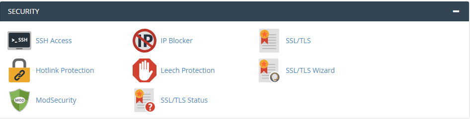 cPanel Security features