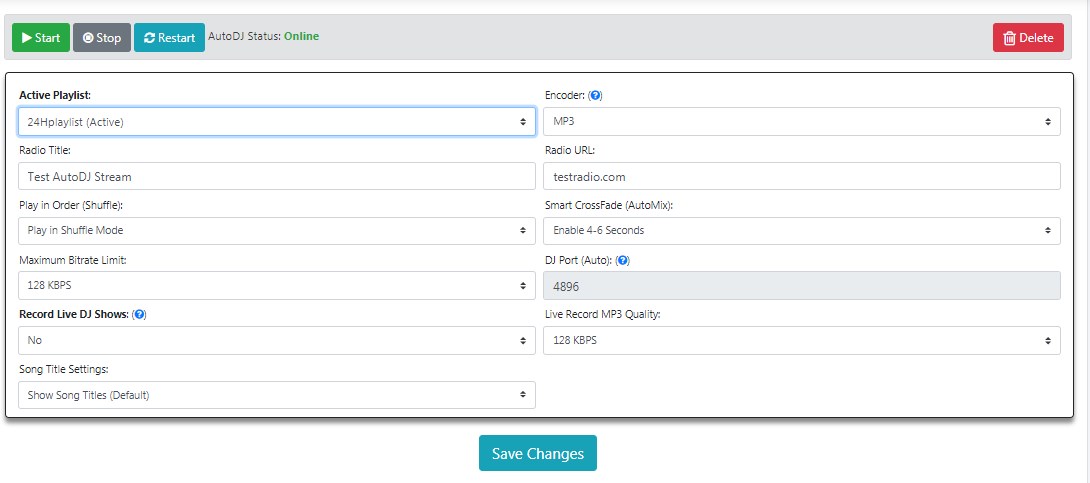 Sonic Panel - Manage Radio